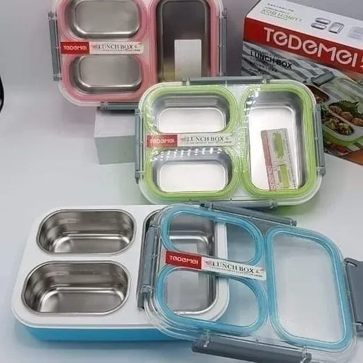 Tedemei Stainless Steel Lunch Box with 3 Compartments (1.2 L)